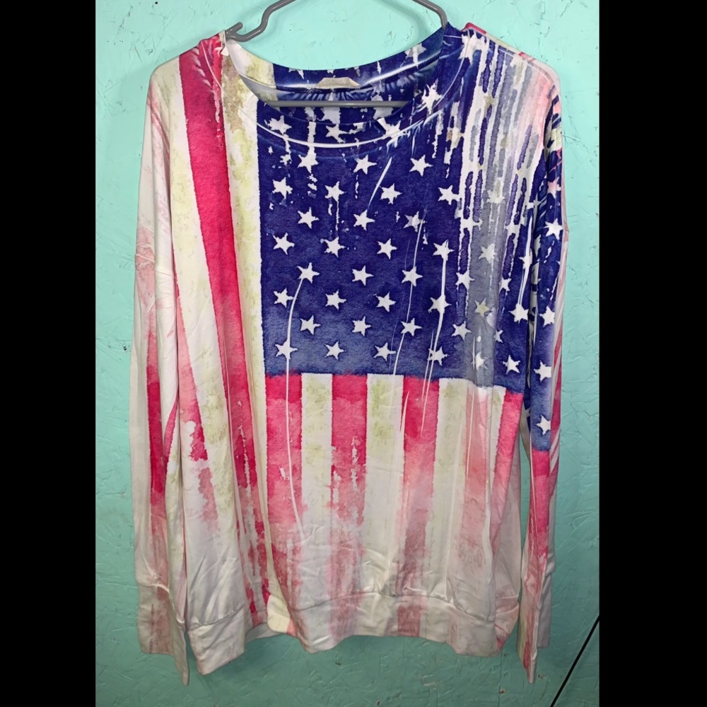Blumin Apparel American Flag Top
